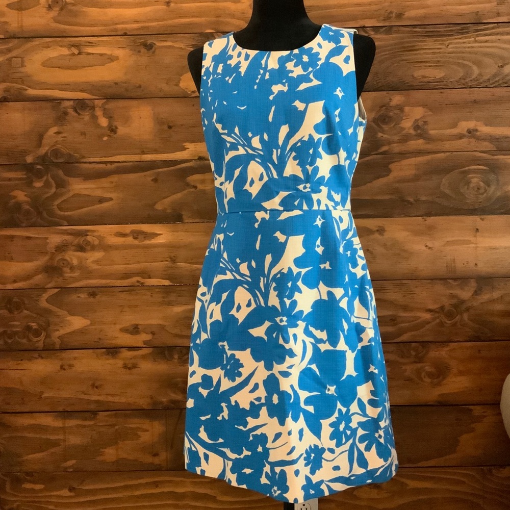 J.Crew dress blue and white in size 6.